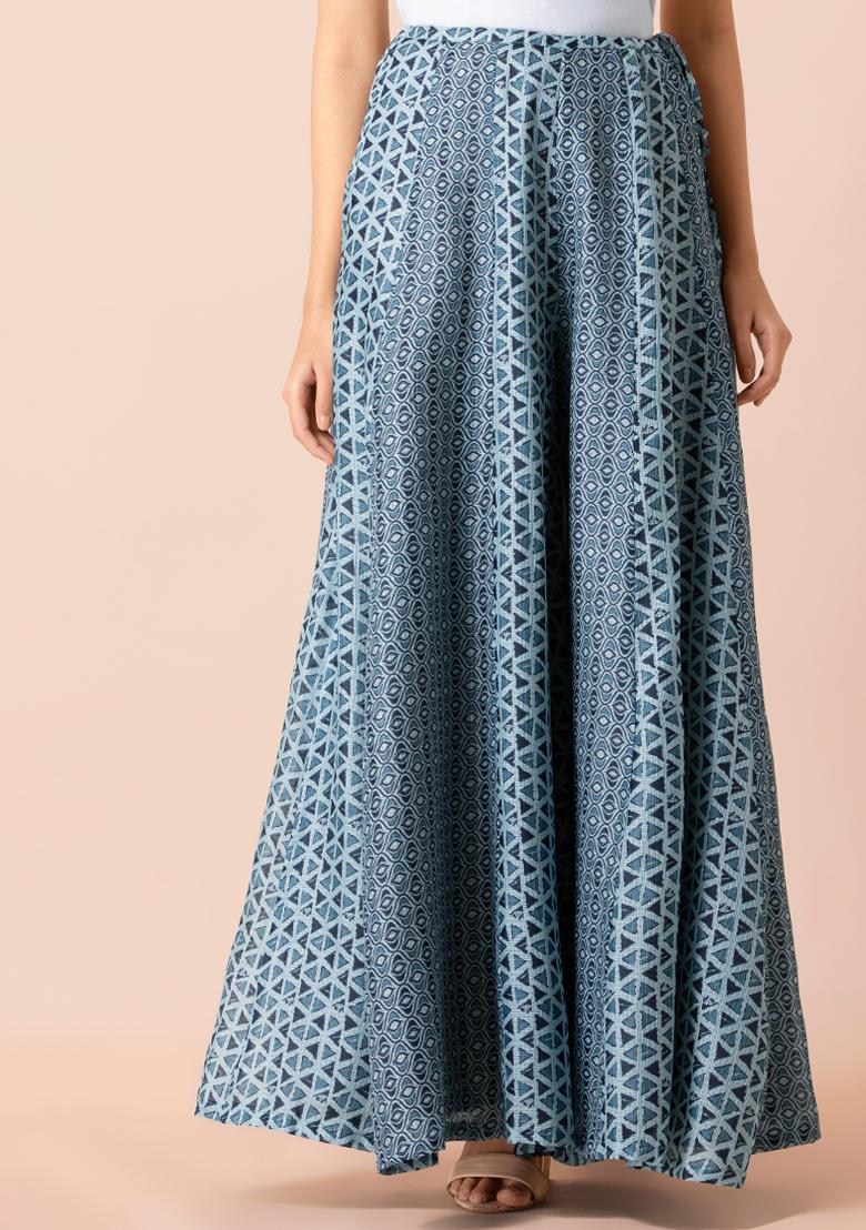 Buy W Women Off White Printed Ankle Length Palazzo Trousers  Palazzos for  Women 1537604  Myntra