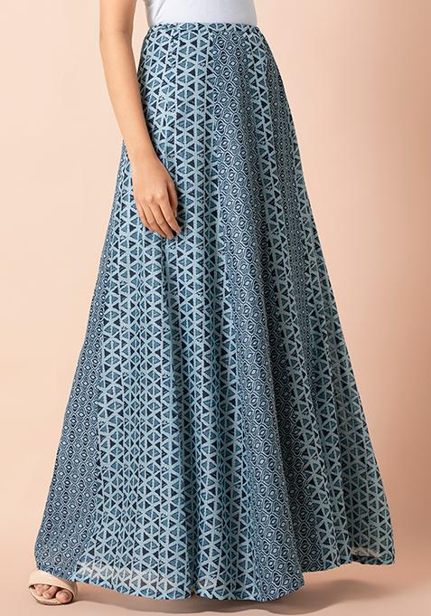 printed flared palazzo