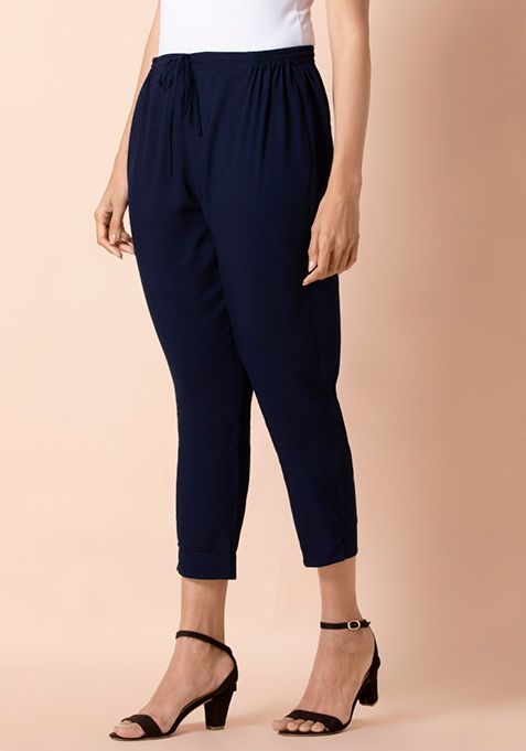 navy cigarette pants