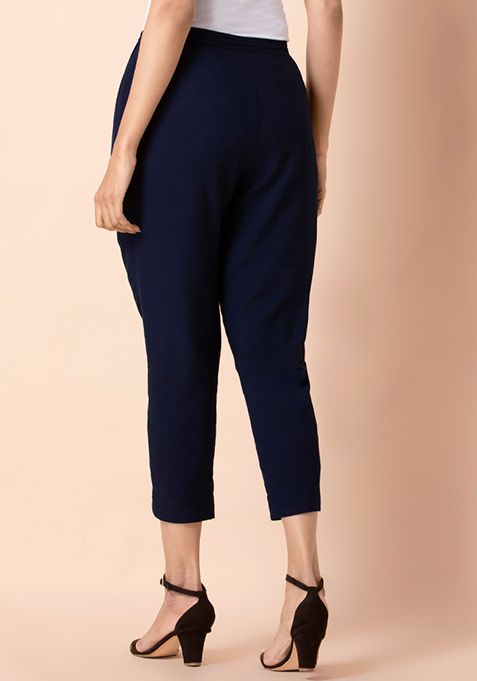 navy cigarette pants