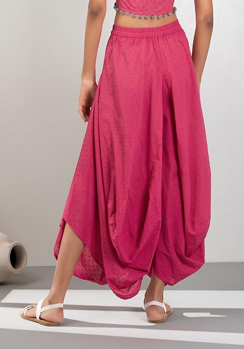 Buy Women Priyal Bhardwaj X Indya Pink Cowl Pants - Wedding Collection ...