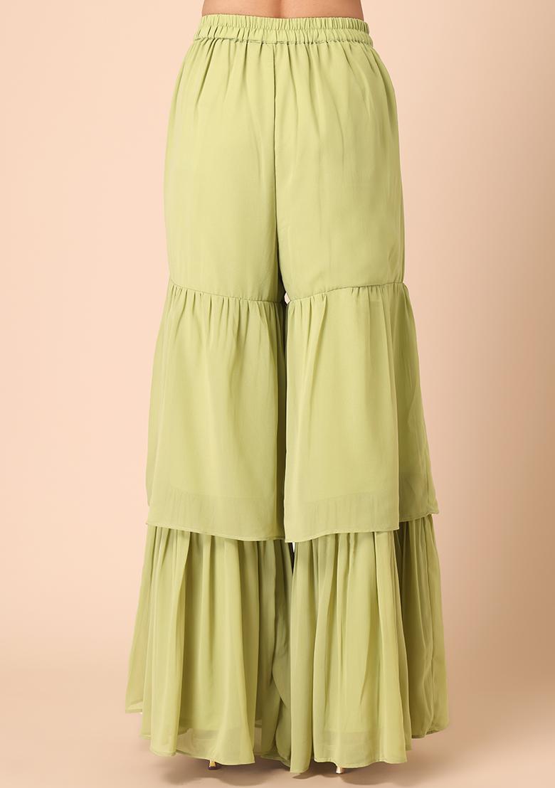 PIMOXV Cotton Linen Pants Womens Summer Fashion Ruffle High India | Ubuy