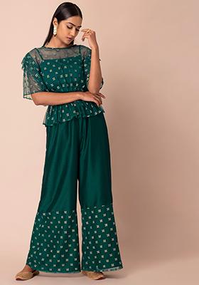 Buy Gold Pants for Women by Indya Online | Ajio.com