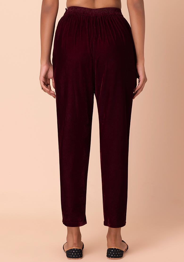 Buy true Browns Black Regular Fit Velvet Pants for Women Online @ Tata CLiQ-bdsngoinhaviet.com.vn