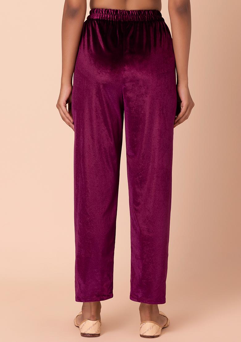 HEPBURN Purple Velvet Wide Leg Trousers. High Waisted Velvet Lounge Pants.  Velvet Yoga Pants. Luxury Loungewear - Etsy