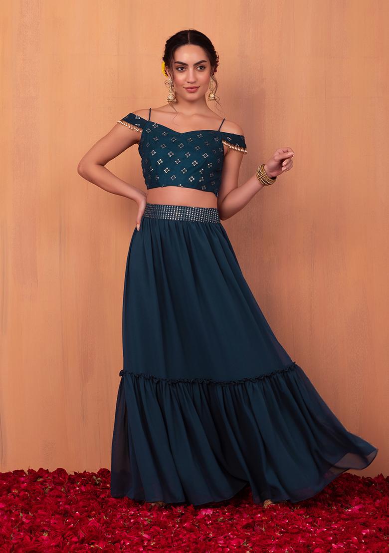 Blue hotsell skirt lehenga