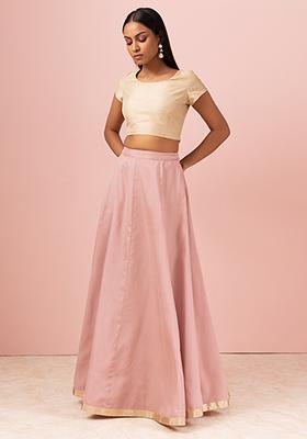 Women's Frilly Skirt And Crop Top Co Ord Baby Pink Summer Outfit –  Styledup.co.uk