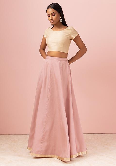 Light Pink Kalidar Lehenga Skirt