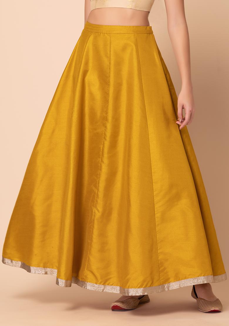 Buy Women Mustard Yellow Kalidar Lehenga Skirt Lehenga Skirt Indya