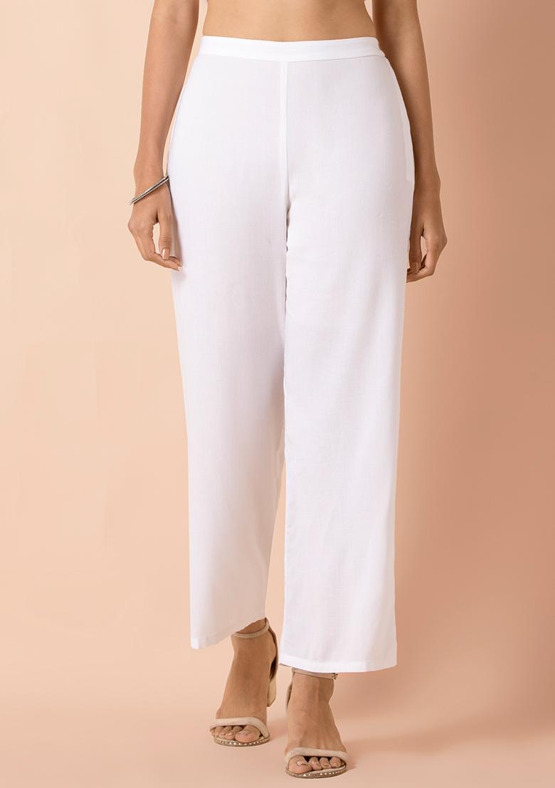 ZARA NEW WOMAN PRINTED TROUSERS WITH POCKETS PANT OYSTER WHITE XS-XXL  7521/251 | eBay