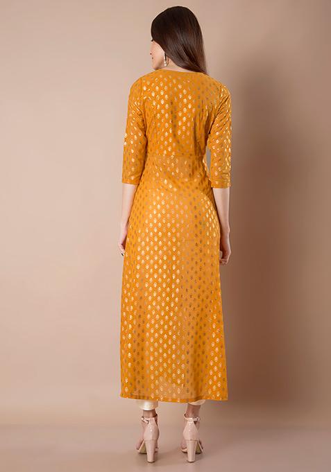 foil print maxi tunic
