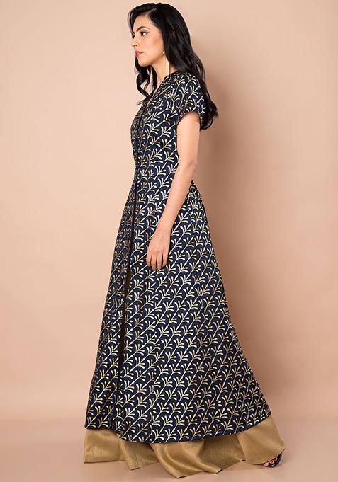 foil print maxi tunic