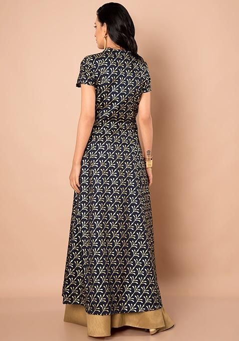 foil print maxi tunic