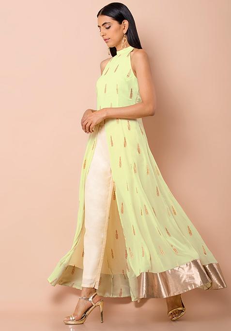 foil print maxi tunic