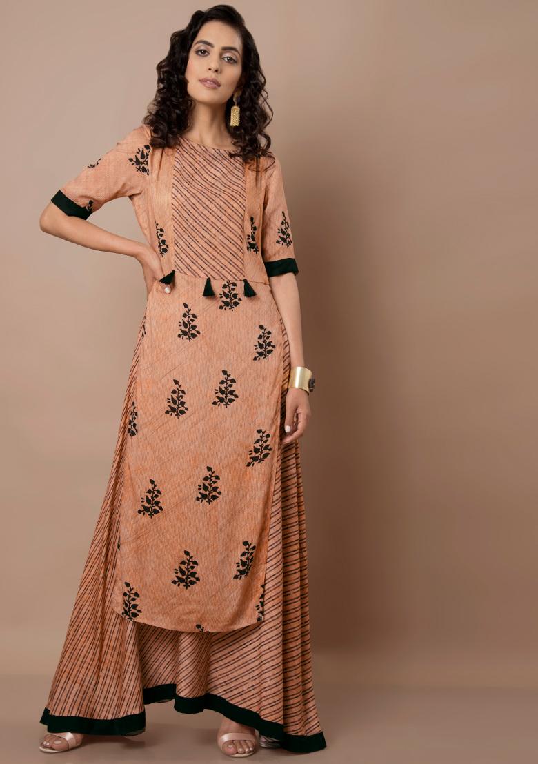 Long kurti with attached skirt – Aashna Fashions