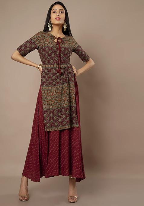 maroon kurtis