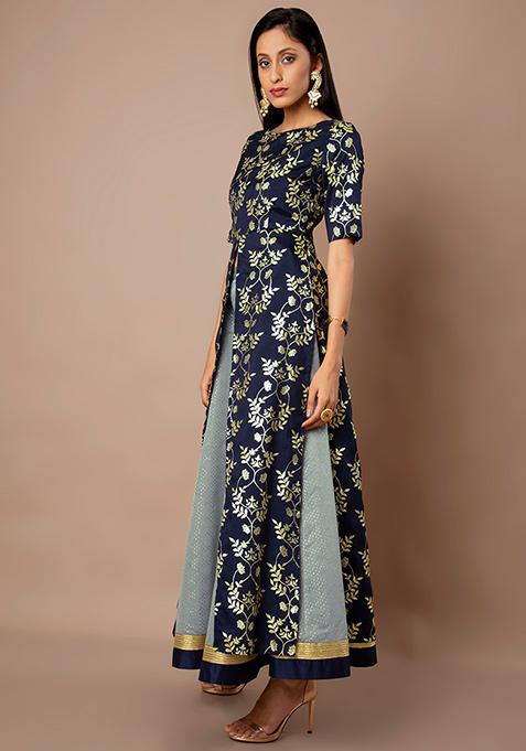 foil print maxi tunic