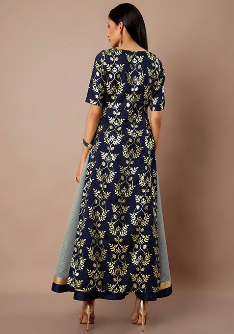 foil print maxi tunic