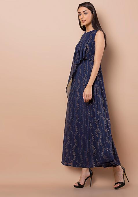 foil print maxi tunic