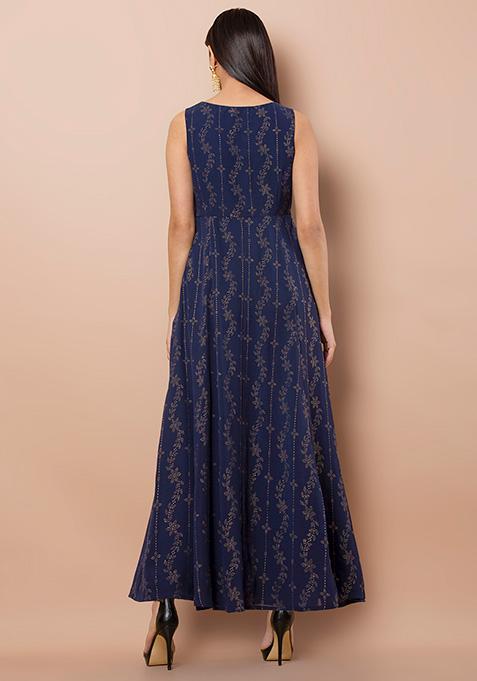 foil print maxi tunic