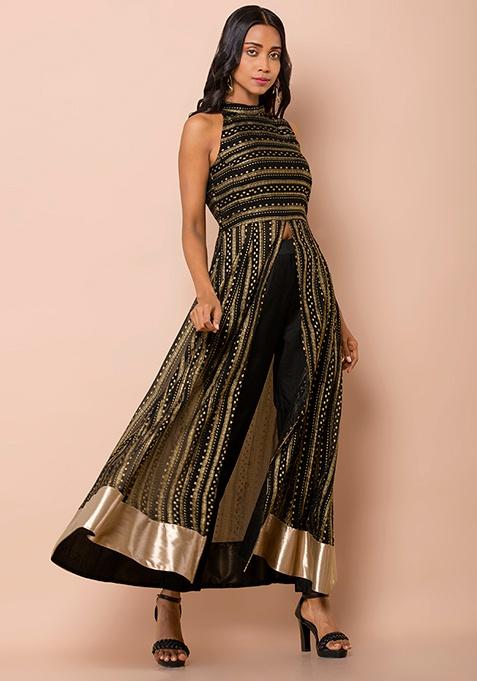 foil print maxi tunic