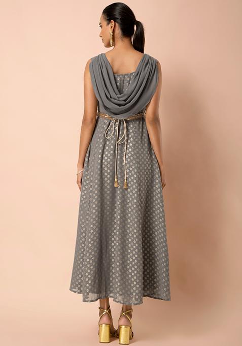 foil print maxi tunic