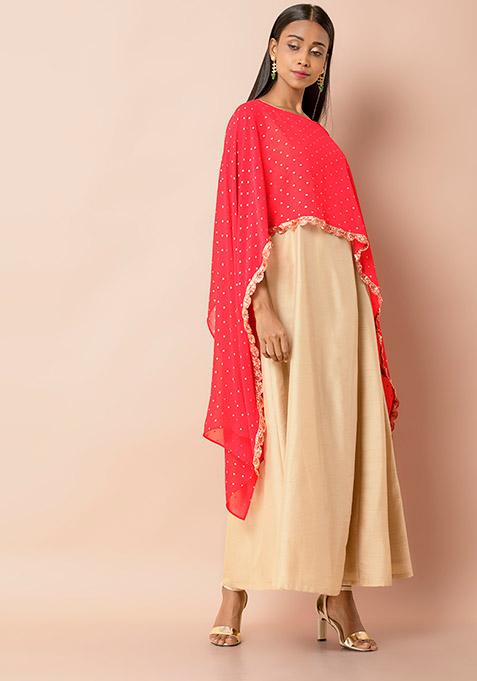 foil print maxi tunic