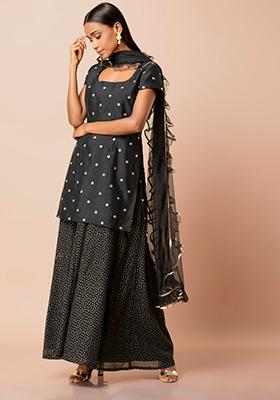 Buy Pistaa women's Best Cotton Comfort Black Short Kurti With Fold up  Sleeves online | Looksgud.in