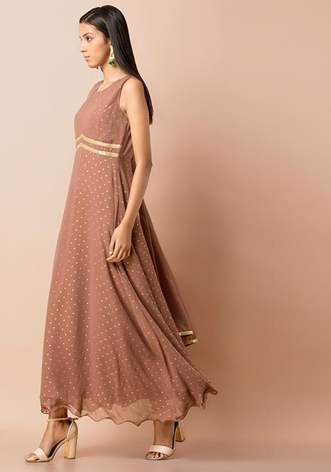 foil print maxi tunic