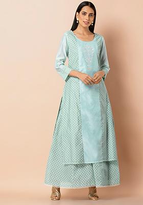 Jade Chanderi Zari Embroidered Kurta