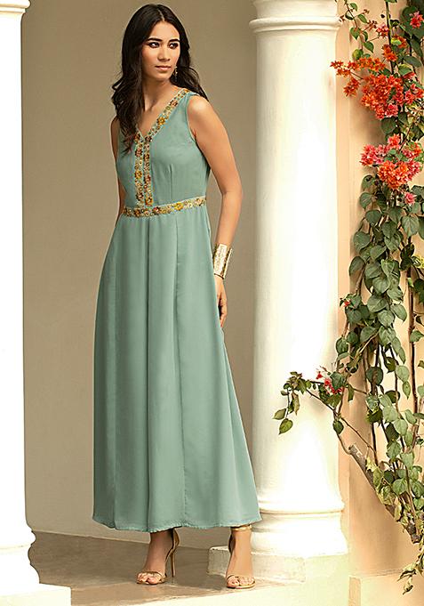 green ethnic dress