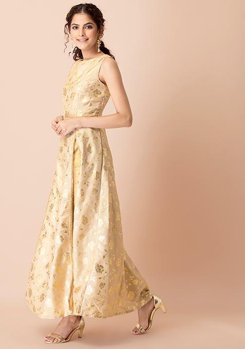 foil print maxi tunic