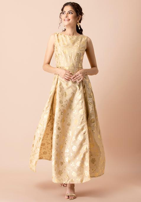 foil print maxi tunic