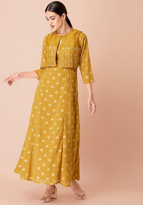 ethnic yellow dress