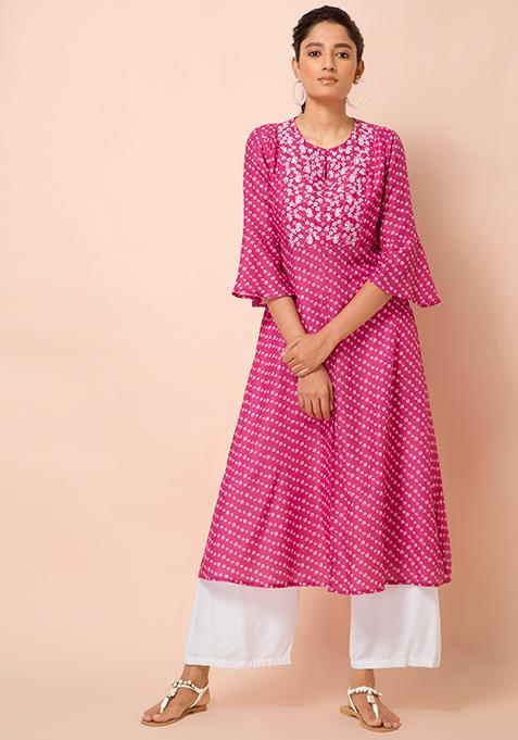 a line ethnic dress