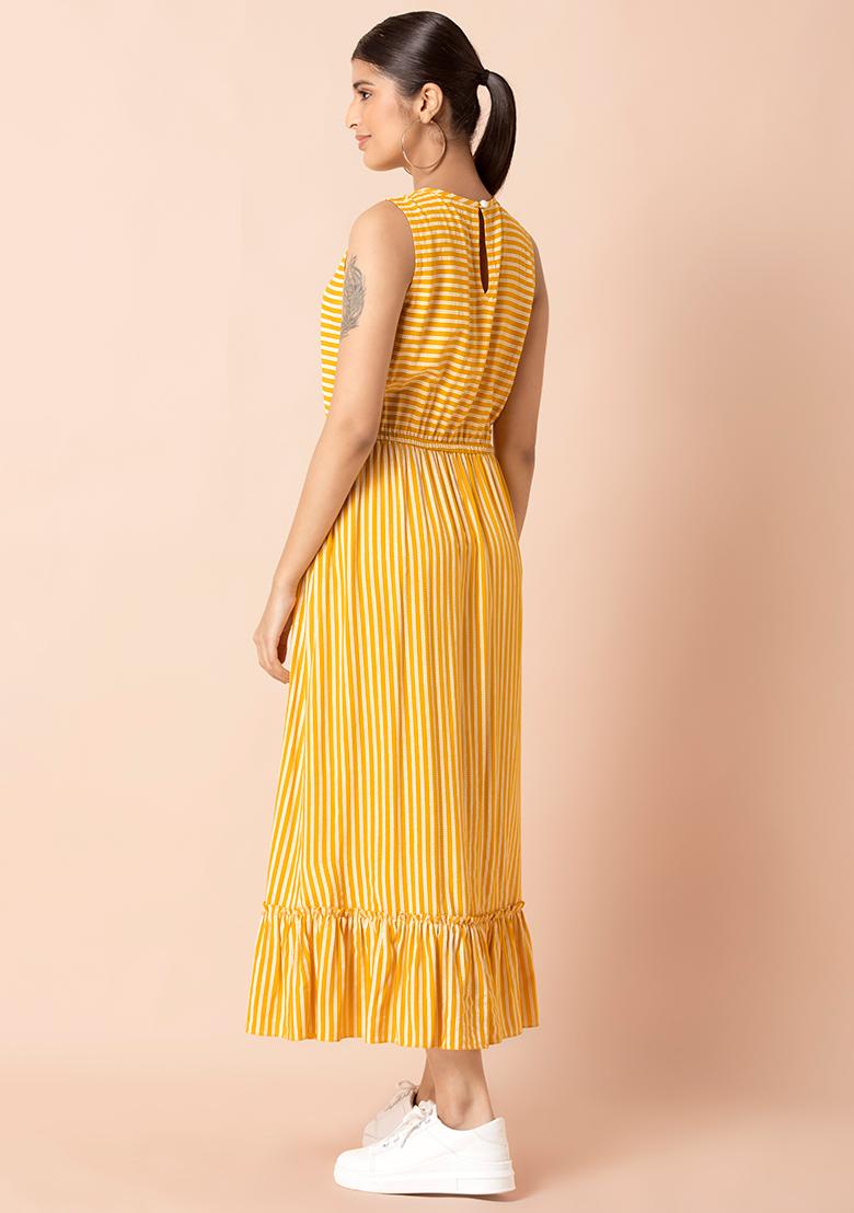 Yellow Hand Embroidered Maxi Dress – CoutureYard