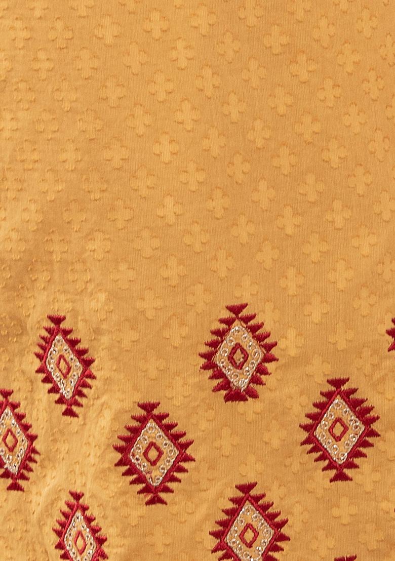 Buy Women Priyal Bhardwaj X Indya Mustard Boota One Shoulder Jumpsuit