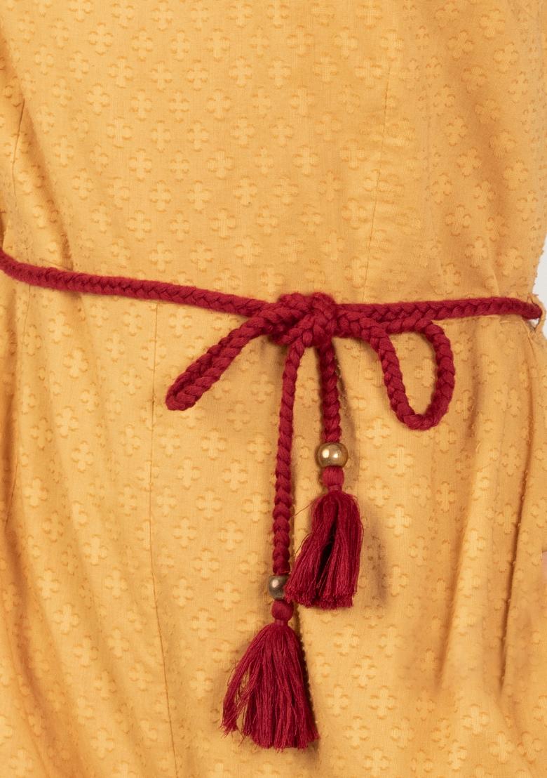 Buy Women Priyal Bhardwaj X Indya Mustard Boota One Shoulder Jumpsuit