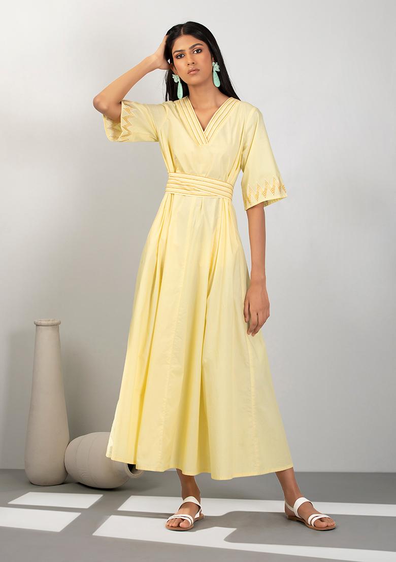 Vishudh Women Ethnic Dress Yellow Dress - Buy Vishudh Women Ethnic Dress  Yellow Dress Online at Best Prices in India | Flipkart.com