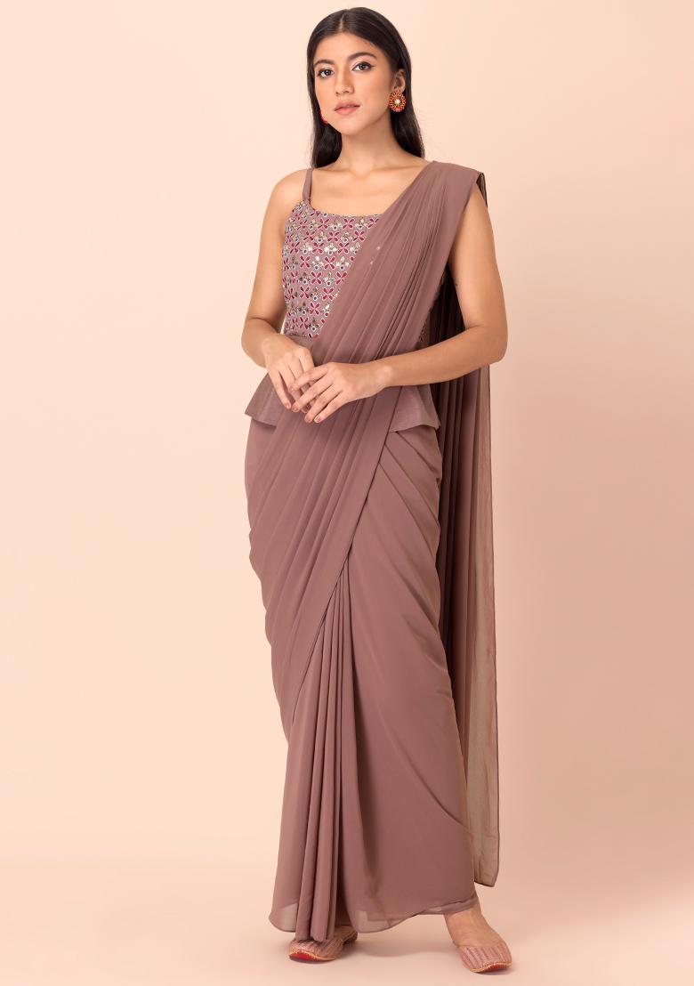 peplum top saree