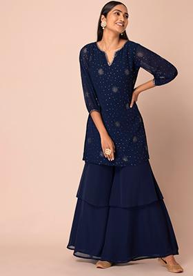 Buy Aanshi FASHION Rayon Embroidered Short Kurti Top For Women And GirlsDark  Blue Online at Best Prices in India  JioMart
