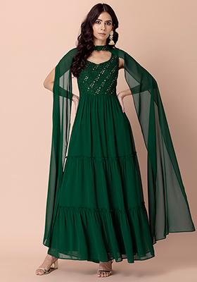 Amazon.com: Brown Festival Wear Indian Muslim Women Upada Silk Straight  Palazo Salwar Kameez Bollywood Dress 1488 : Clothing, Shoes & Jewelry