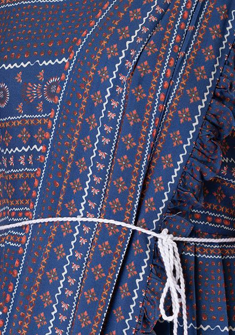 Embroidered Jumpsuit With Attached Dupatta