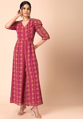 Buy Pink Long Sleeves Jumpsuits Online In India