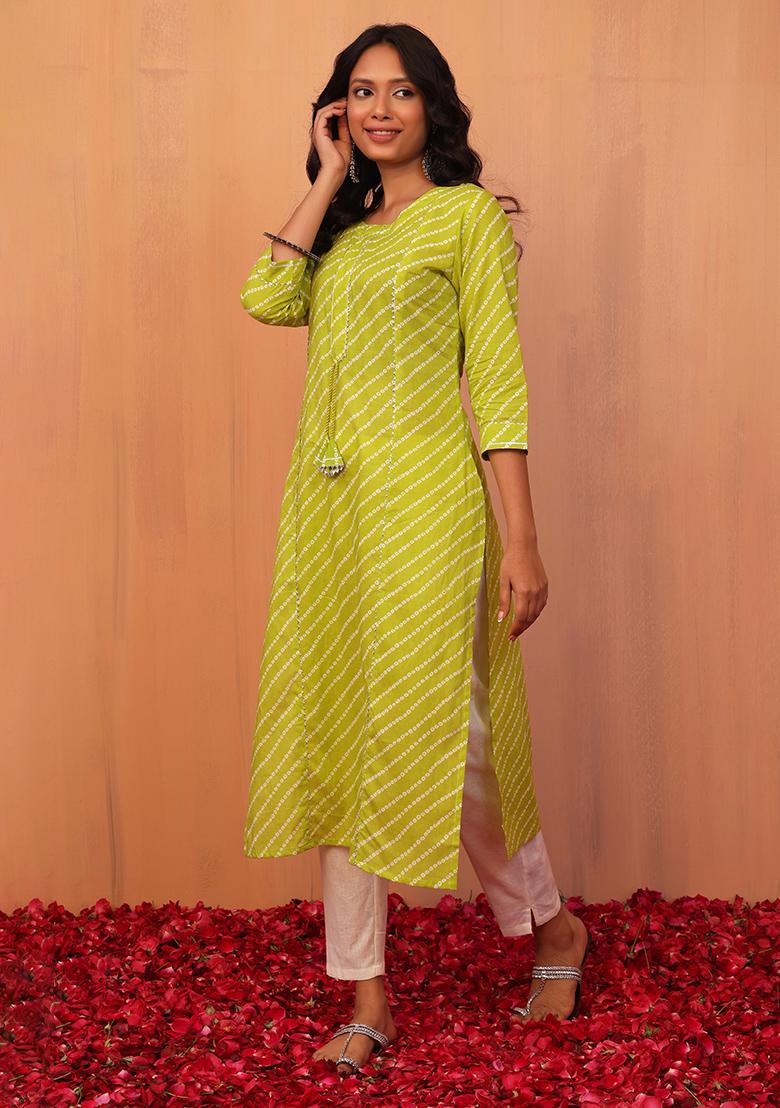 Buy Basanti - Kapde Aur Koffee Yellow Georgette Bandhani Print Kurta And Dhoti  Pant Set Online | Aza Fashions