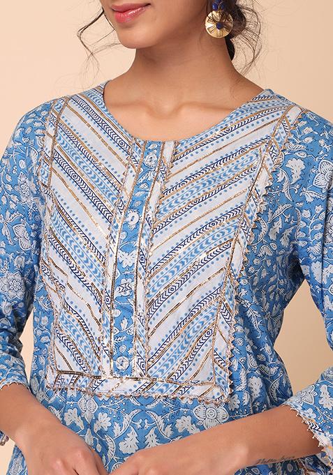 Cloudy Bloom Jaal Floral Cotton Kurta