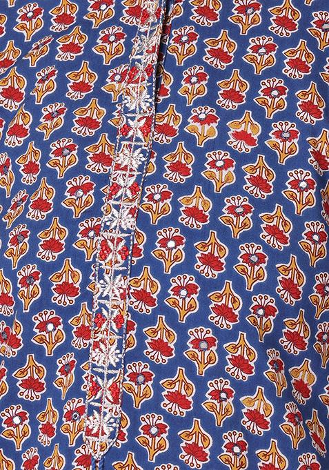 Blue Abstract Women'S Kurta