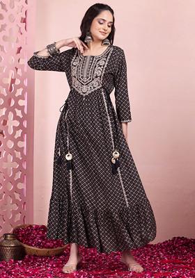 Buy BLACK CONTRAST MESH DETAIL ASMMETRICAL DRESS for Women Online in India