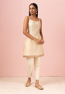 Get online offer on Short Designer Kurti Kurtas Orange Color Cotton Silk  Kurtis For Girl – Lady India