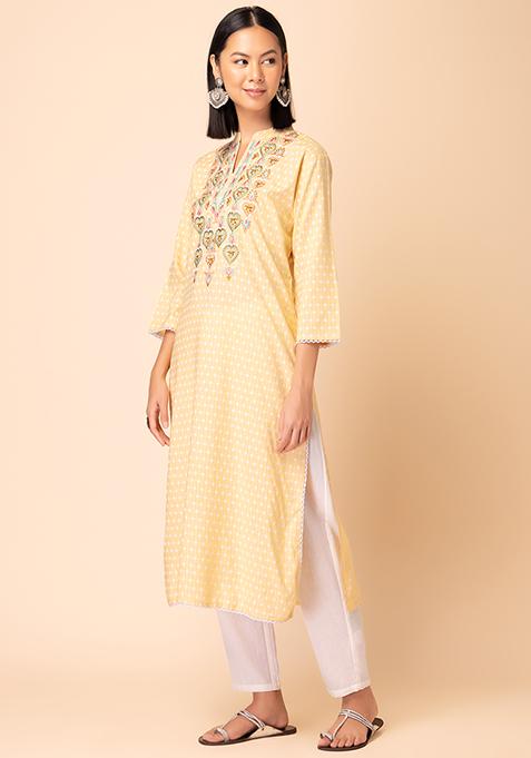 Rosebud Kurta Yellow main image 1